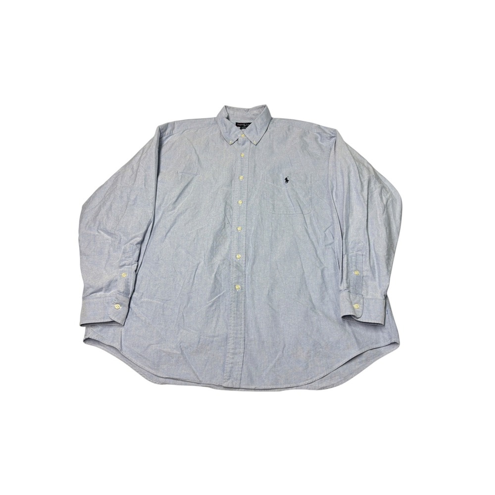 Polo Ralph Lauren Big Shirt Mens XL Light Blue Oxford Button Down Sleeve Pony